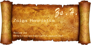 Zsiga Henrietta névjegykártya